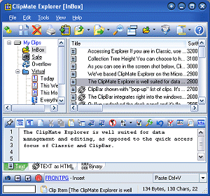 ClipMate Clipboard Extender - ClipMate Explorer